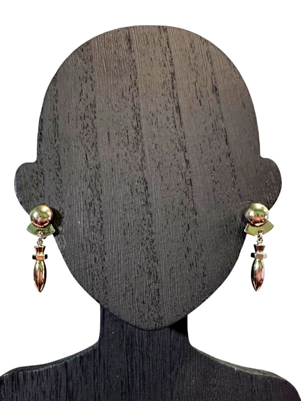 Vintage Earrings Gold Tone Clip On Dangle Drop
